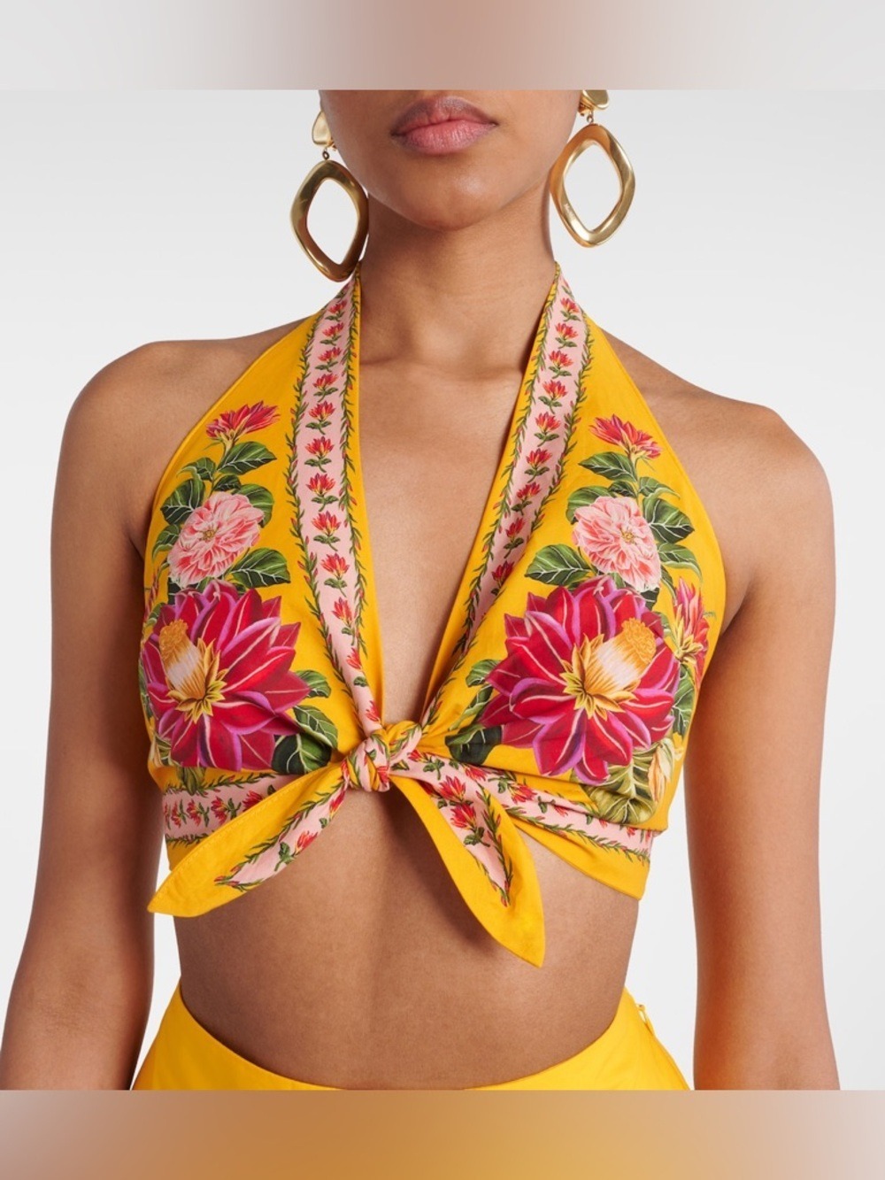Farm Rio Spring Awakening cotton crop top - Picture 3 of 7